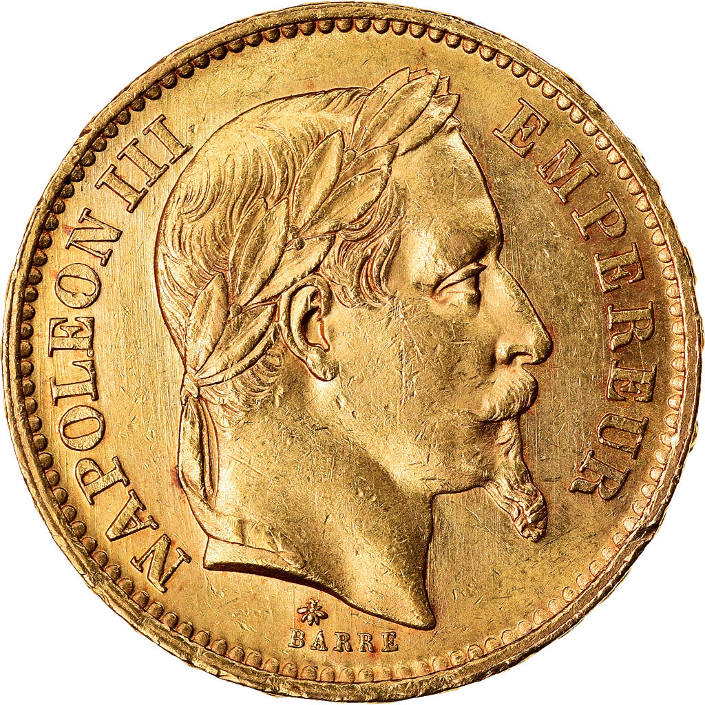 Coin, France, Napoleon III, Napoléon III, 20 Francs, 1868, Paris, MS(60-62)