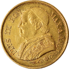 Munten, Italiaanse staten, PAPAL STATES, Pius IX, 10 Lire, 1867, Roma, PR, Goud