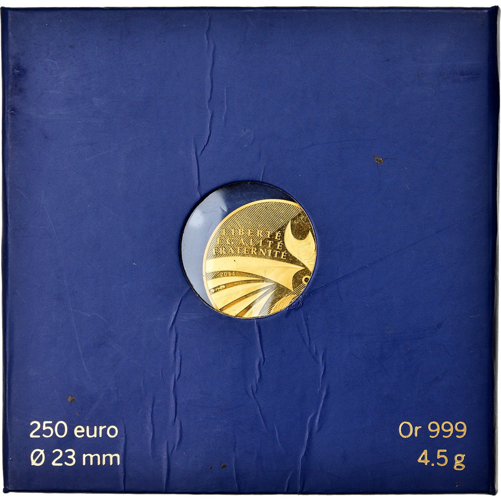 France, 250 Euro, 2014, MS(65-70), Gold