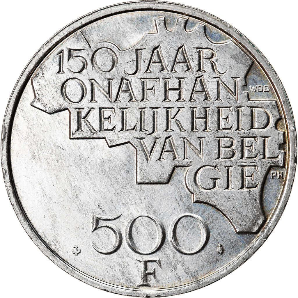 Coin, Belgium, 500 Francs, 500 Frank, 1980,Brussels,AU(55-58),Silver Clad,KM 161