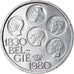 Moneda, Bélgica, 500 Francs, 500 Frank,1980,Brussels,EBC,Plata recubierta,KM 161