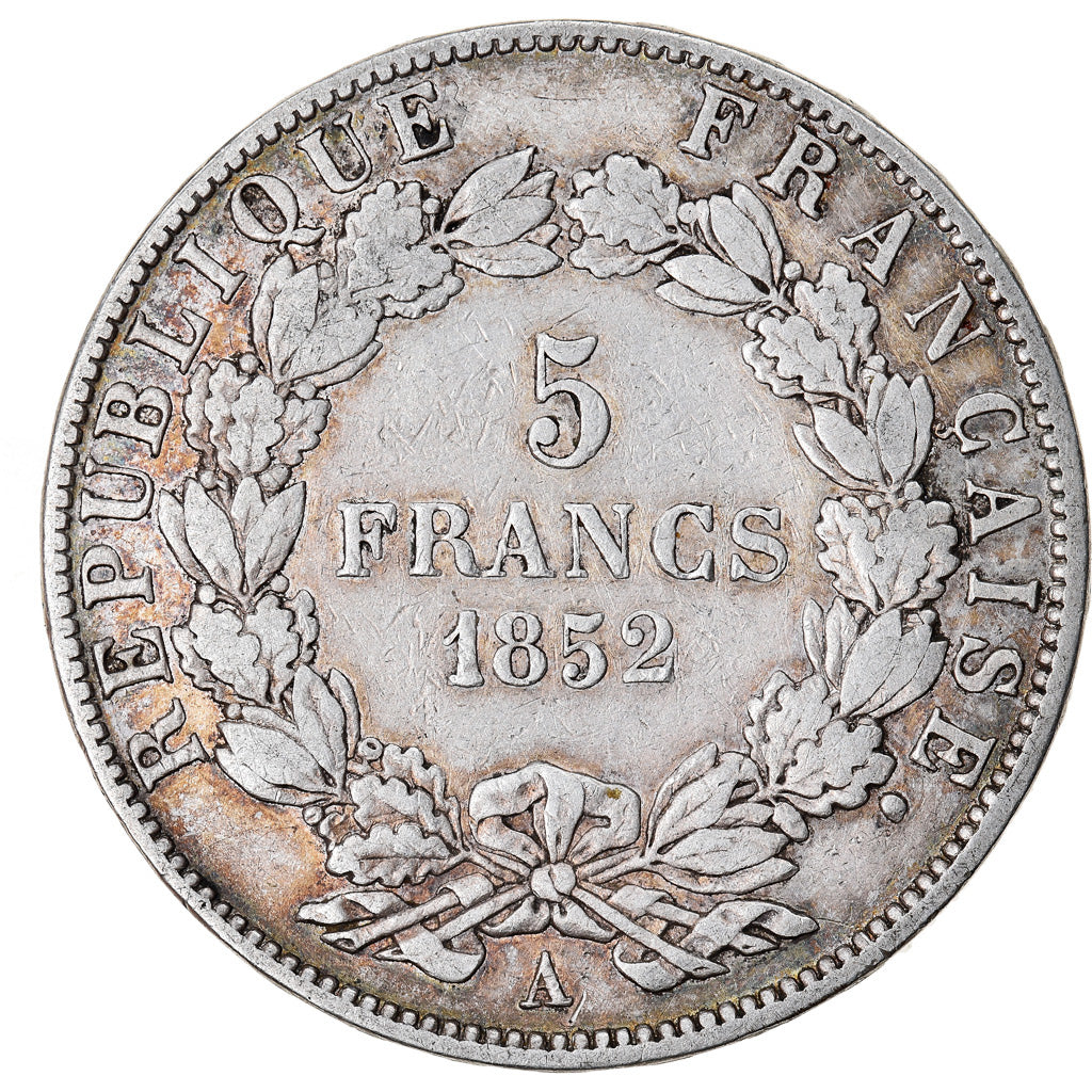 Coin, France, Napoléon III, 5 Francs, 1852, Paris, VF(30-35), Silver, KM:773.1