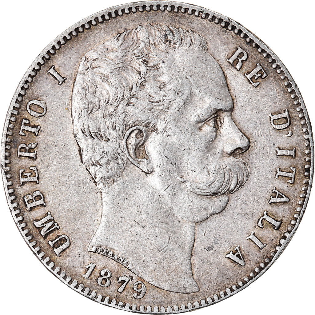 Coin, Italy, Umberto I, 5 Lire, 1879, Rome, EF(40-45), Silver, KM:20