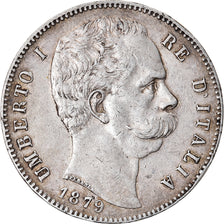 Coin, Italy, Umberto I, 5 Lire, 1879, Rome, EF(40-45), Silver, KM:20
