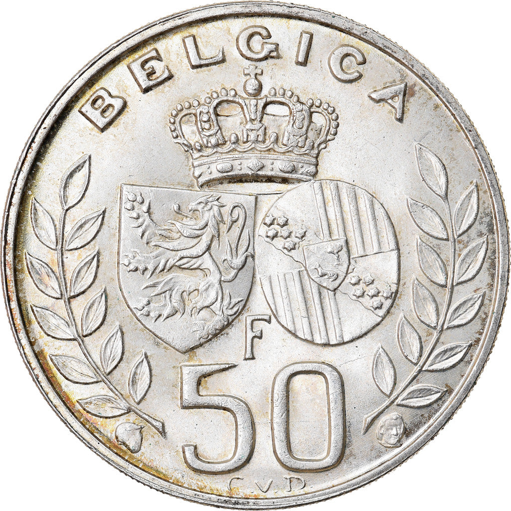 Coin, Belgium, 50 Francs, 50 Frank, 1960, Brussels, MS(63), Silver, KM:152.1
