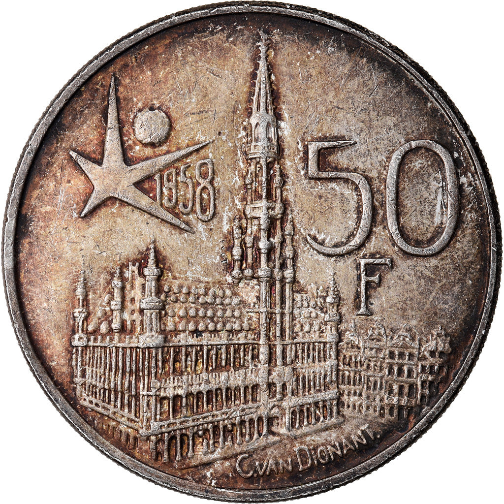 Monnaie, Belgique, 50 Francs, 50 Frank, 1958, Bruxelles, TTB+, Argent, KM:150.1