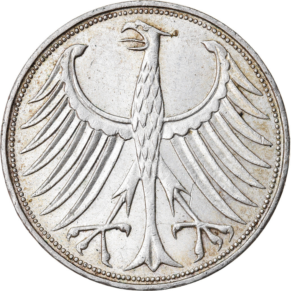 Coin, GERMANY - FEDERAL REPUBLIC, 5 Mark, 1970, Hambourg, EF(40-45), Silver