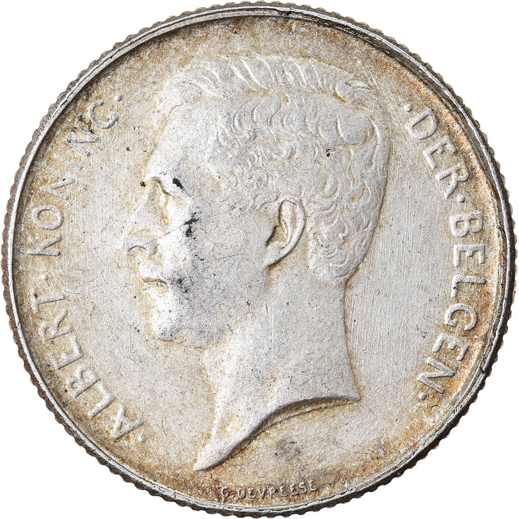 Coin, Belgium, Franc, 1914, AU(50-53), Silver, KM:73.1