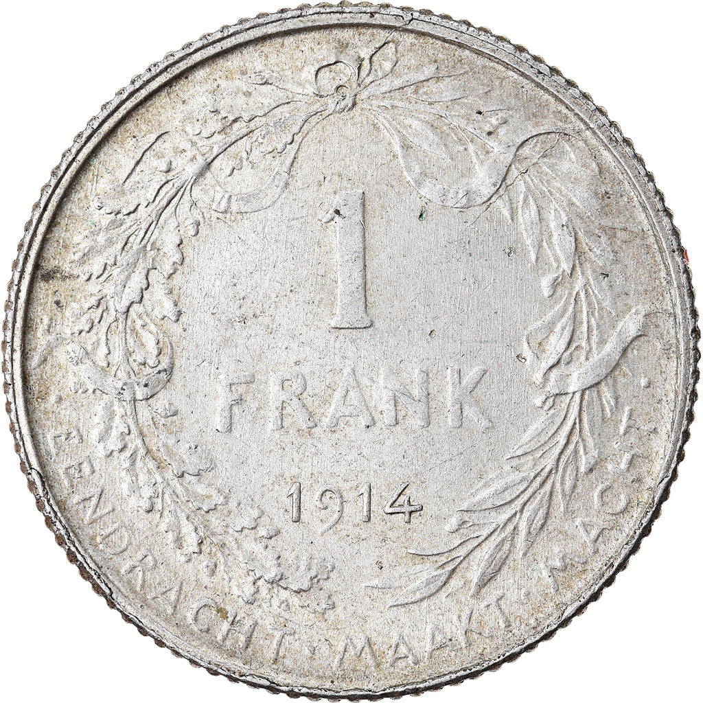 Coin, Belgium, Franc, 1914, AU(50-53), Silver, KM:73.1