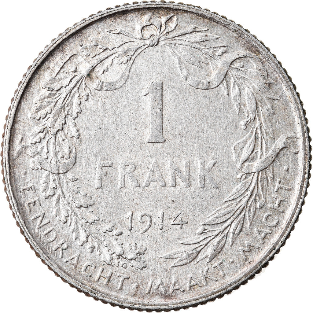 Coin, Belgium, Franc, 1914, AU(50-53), Silver, KM:73.1