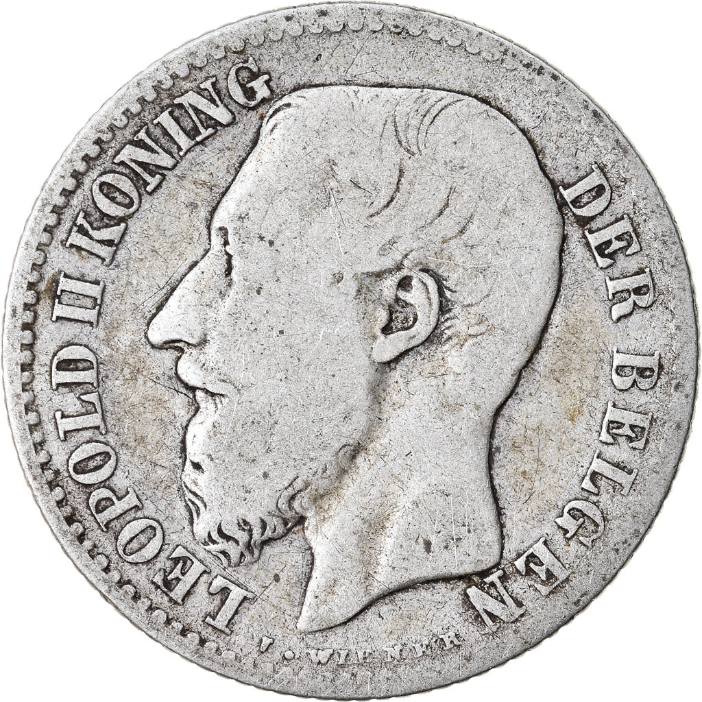 Coin, Belgium, Leopold II, Franc, 1887, VF(20-25), Silver, KM:29.1