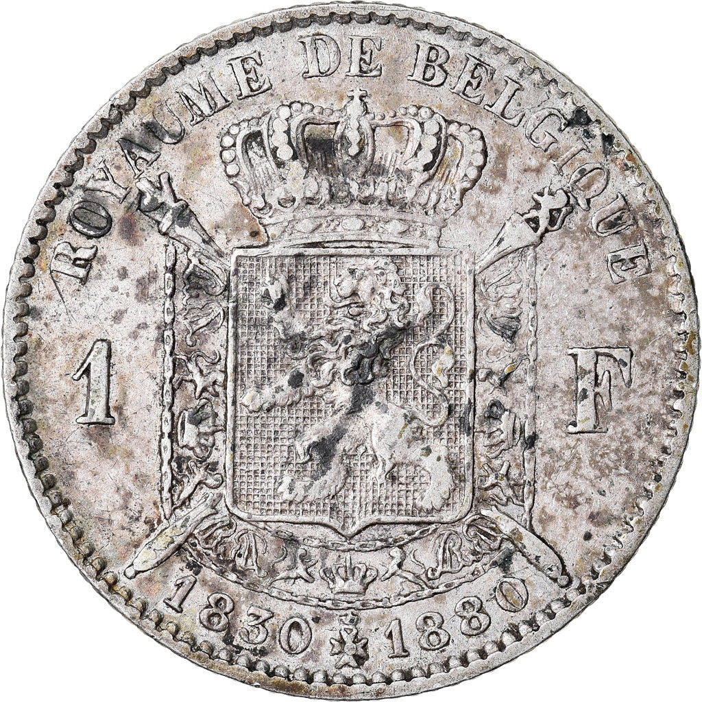 Coin, Belgium, Leopold II, Franc, 1880, EF(40-45), Silver, KM:38