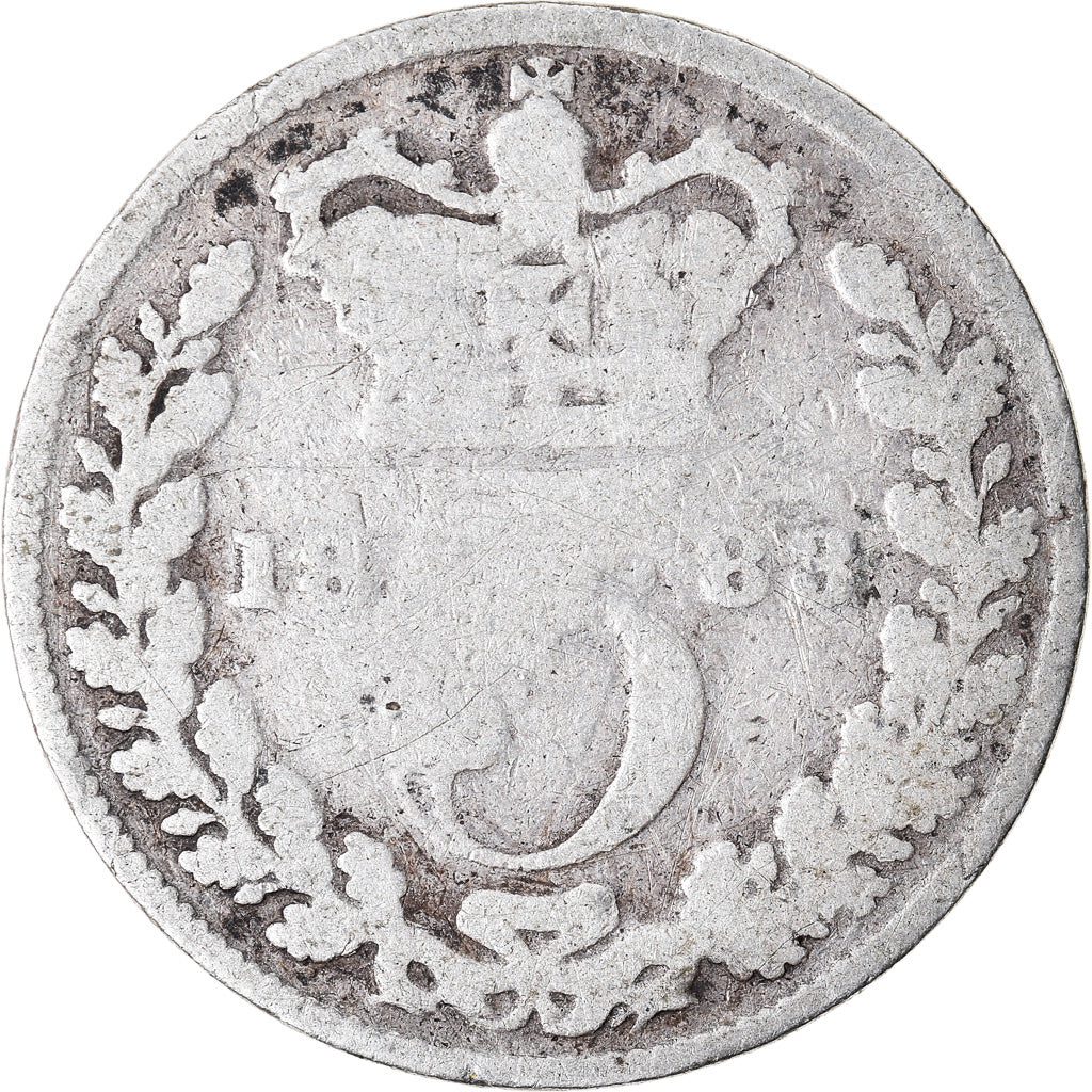 Münze, Großbritannien, Victoria, 3 Pence, 1888, SGE+, Silber, KM:758
