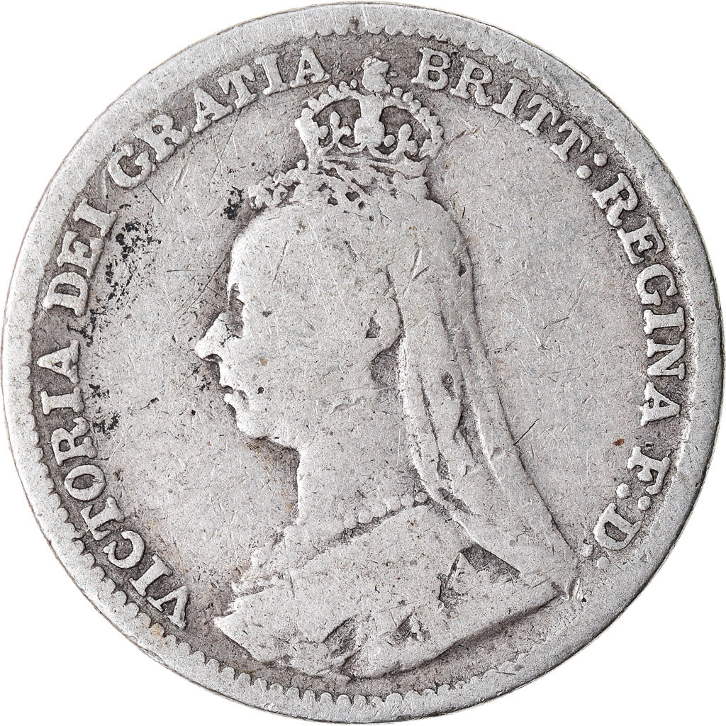 Coin, Great Britain, Victoria, 3 Pence, 1891, VF(20-25), Silver, KM:758