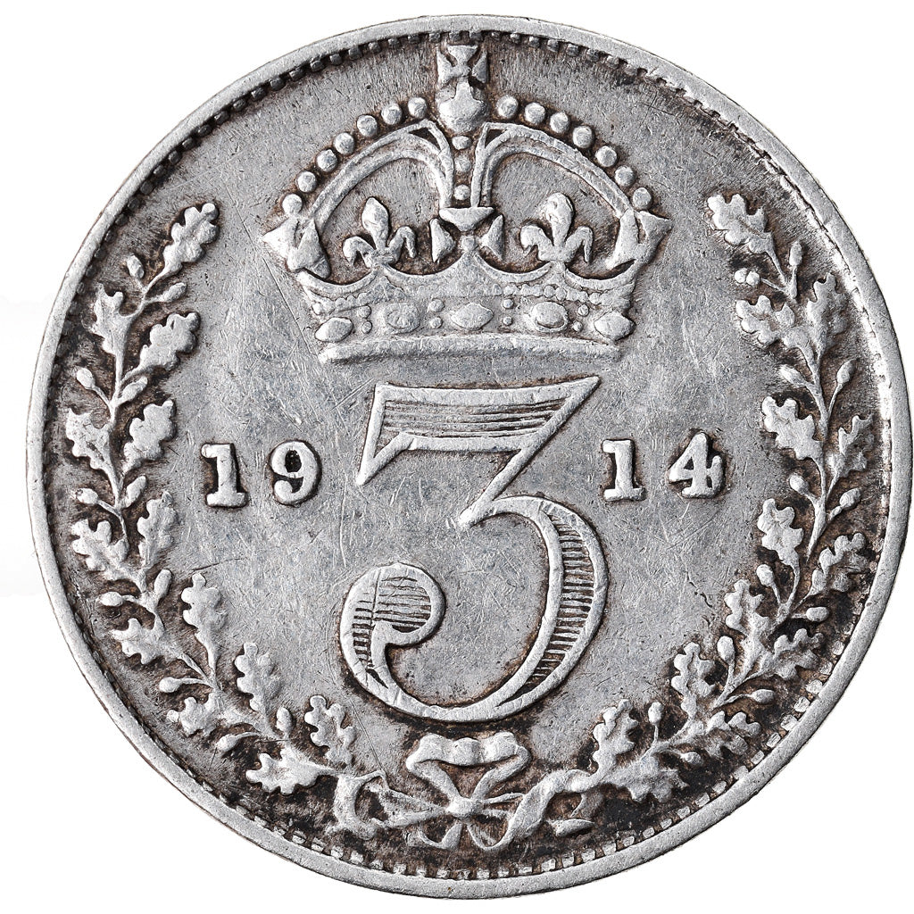Coin, Great Britain, George V, 3 Pence, 1914, EF(40-45), Silver, KM:813