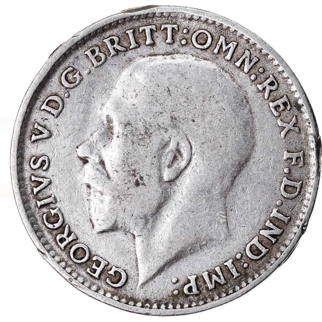 Moneta, Gran Bretagna, George V, 3 Pence, 1916, MB+, Argento, KM:813