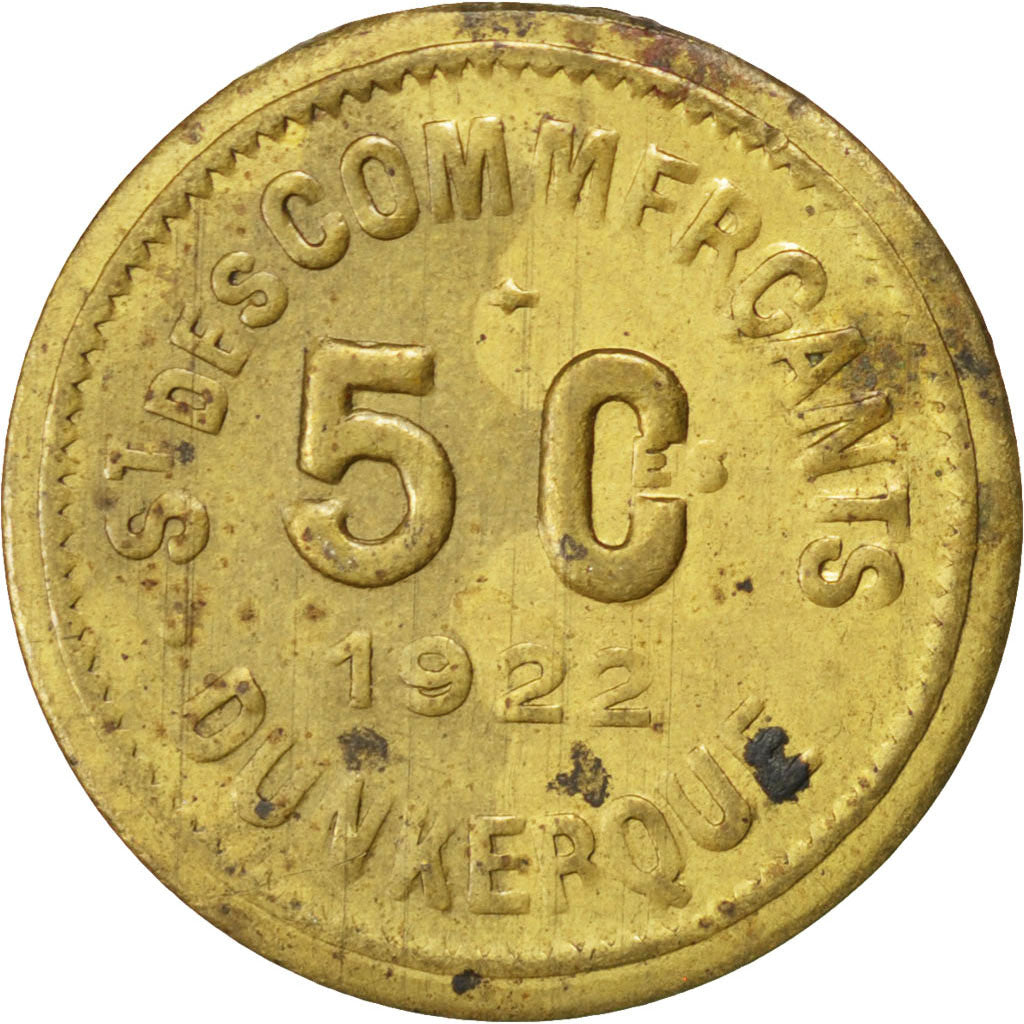 France, 5 Centimes, 1922, EF(40-45), Brass, Elie #10.7, 1.48