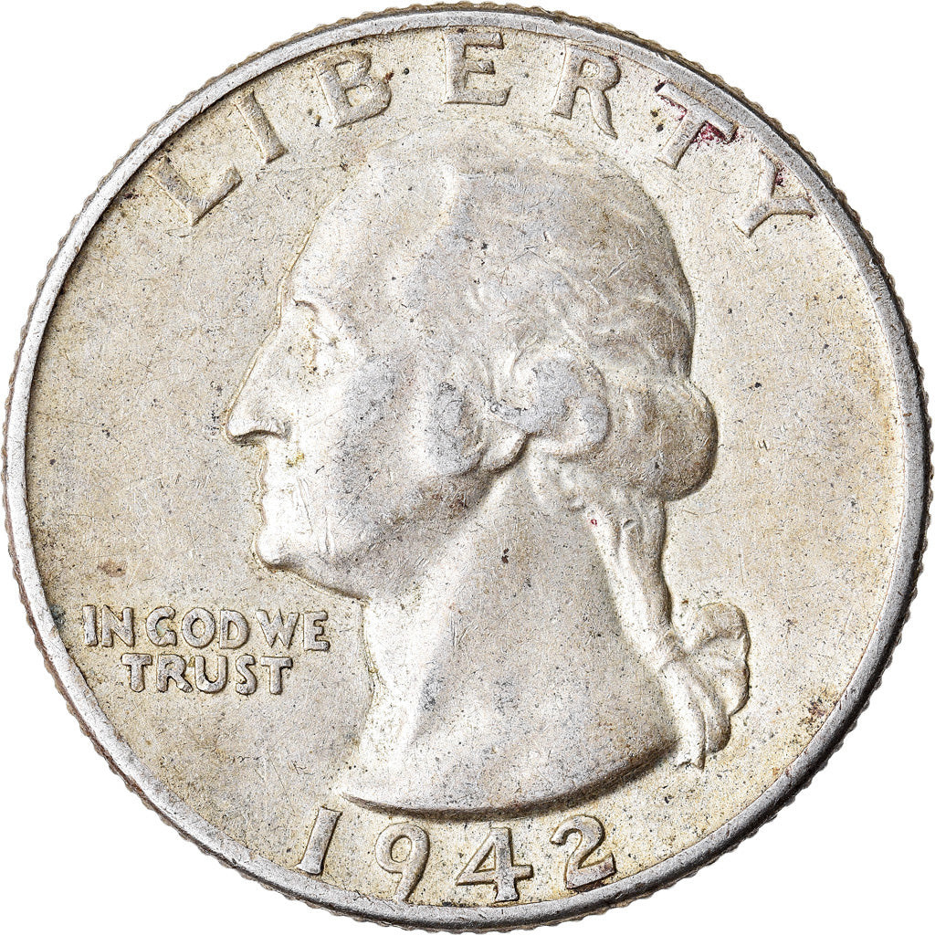 Coin, United States, Washington Quarter, Quarter, 1942, U.S. Mint, Philadelphia