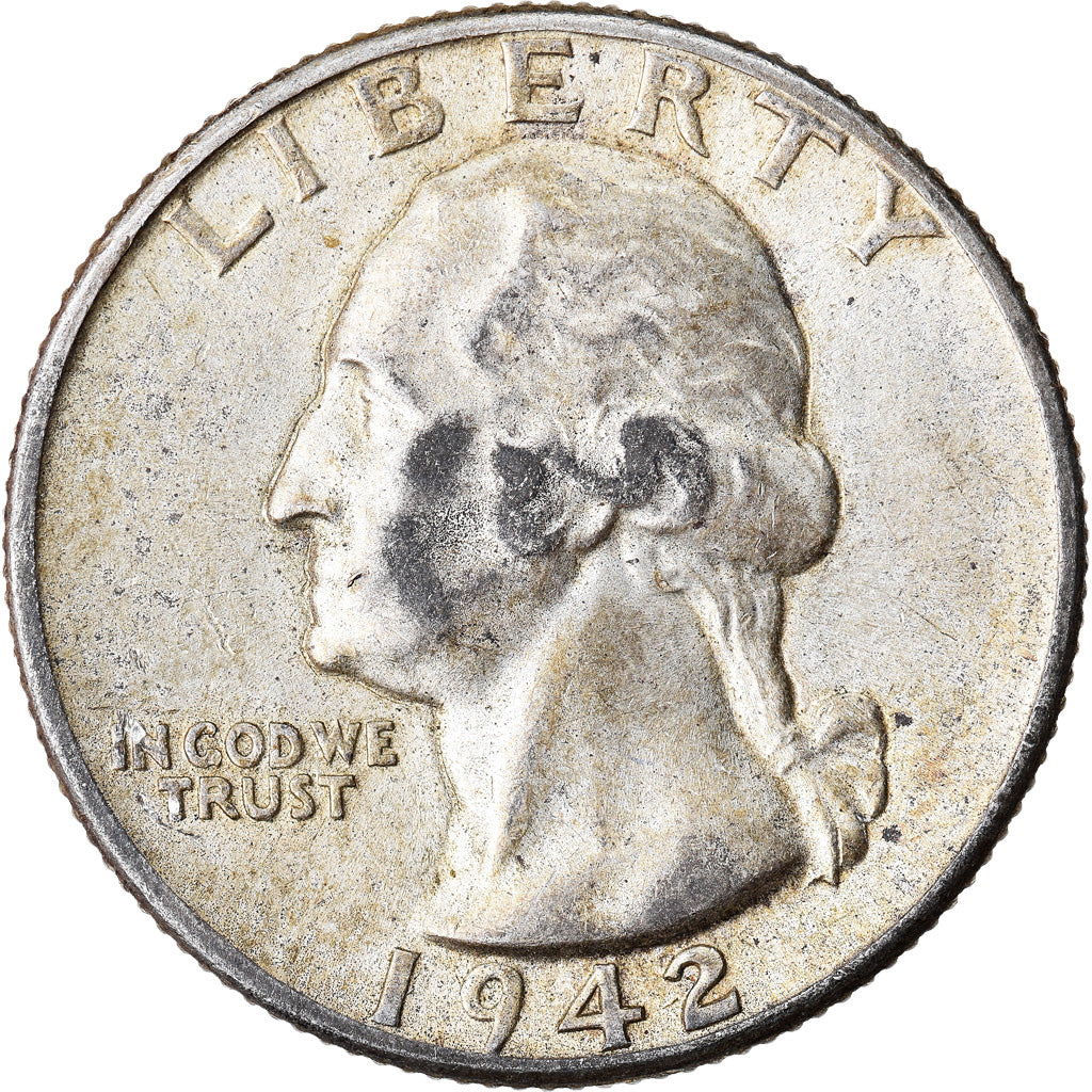 Coin, United States, Washington Quarter, Quarter, 1942, U.S. Mint, Philadelphia