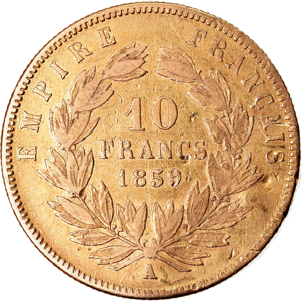 Monnaie, France, Napoleon III, Napoléon III, 10 Francs, 1859, Paris, B+, Or