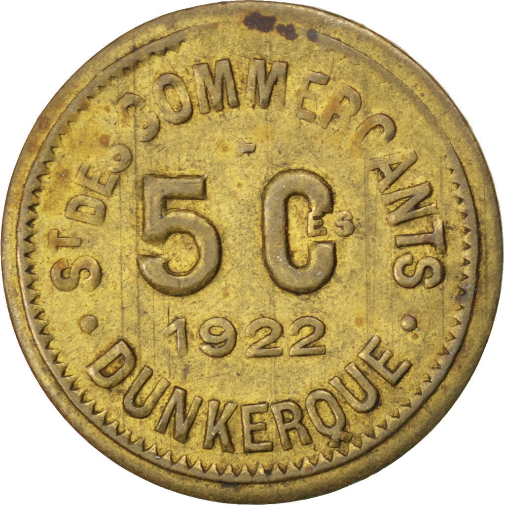 France, 5 Centimes, 1922, EF(40-45), Brass, Elie #10.7, 1.37
