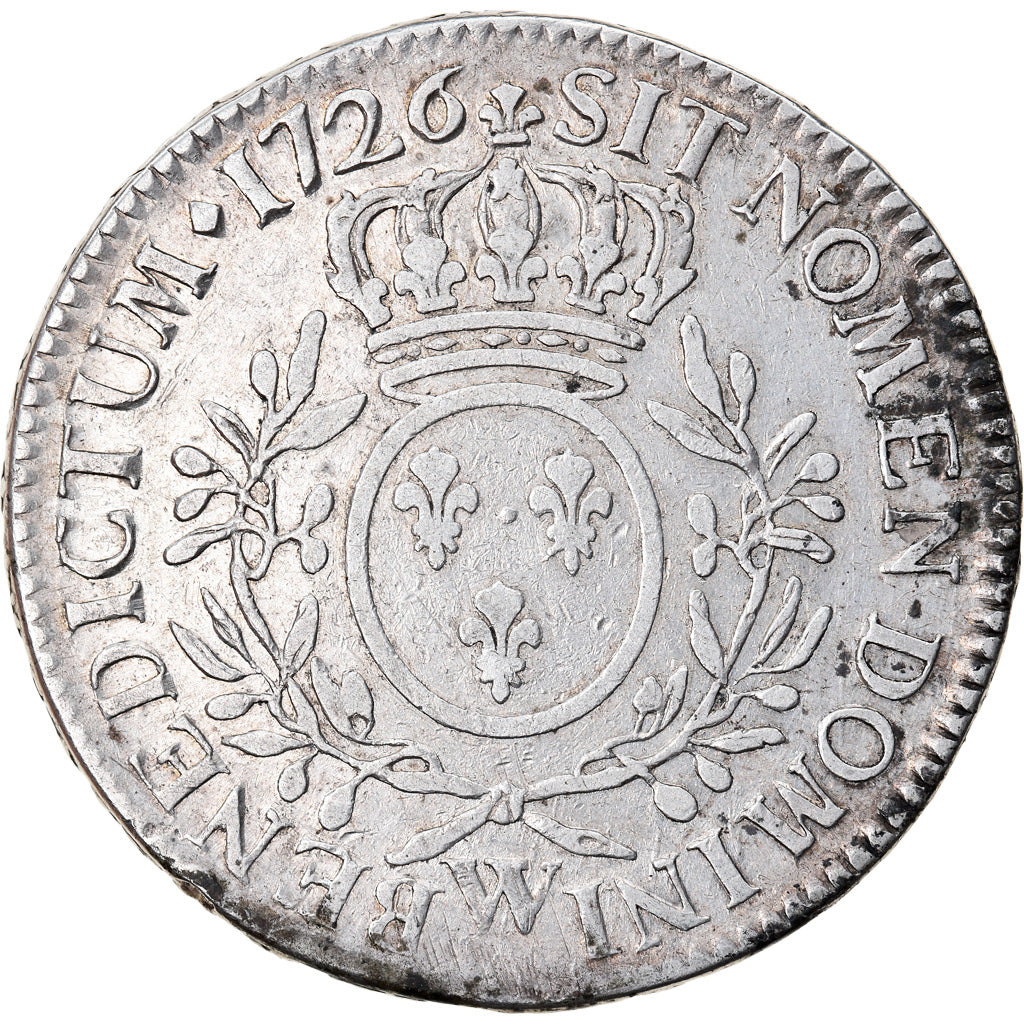 Moneta, Francja, Louis XV, Ecu aux branches d'olivier, 1726, Lille, VF(30-35)