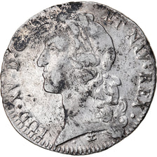 Moneda, Francia, Louis XV, Écu au bandeau, Ecu, 1745, Aix, BC+, Plata