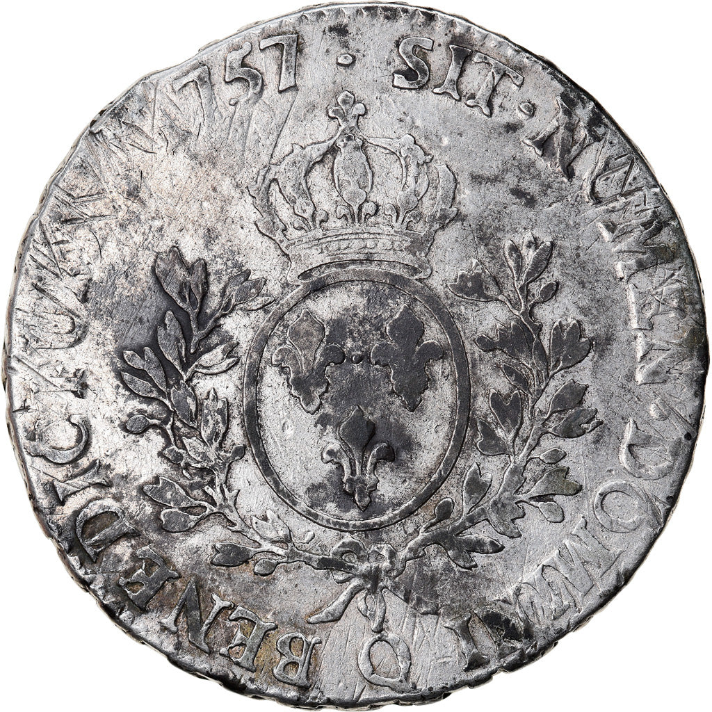 Munten, Frankrijk, Louis XV, Écu au bandeau, Ecu, 1757, Perpignan, FR, Zilver