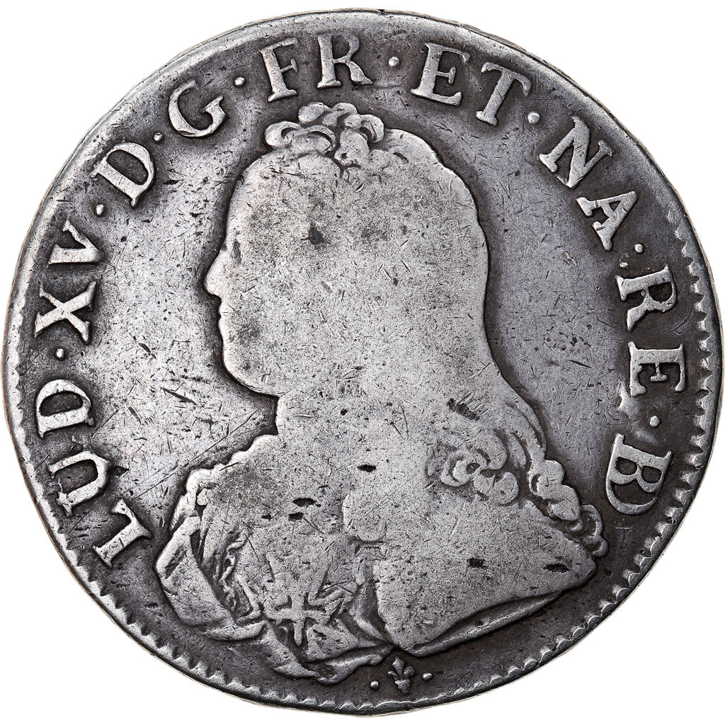 Munten, Frankrijk, Louis XV, Écu de Béarn aux branches d'olivier, Ecu, 1727