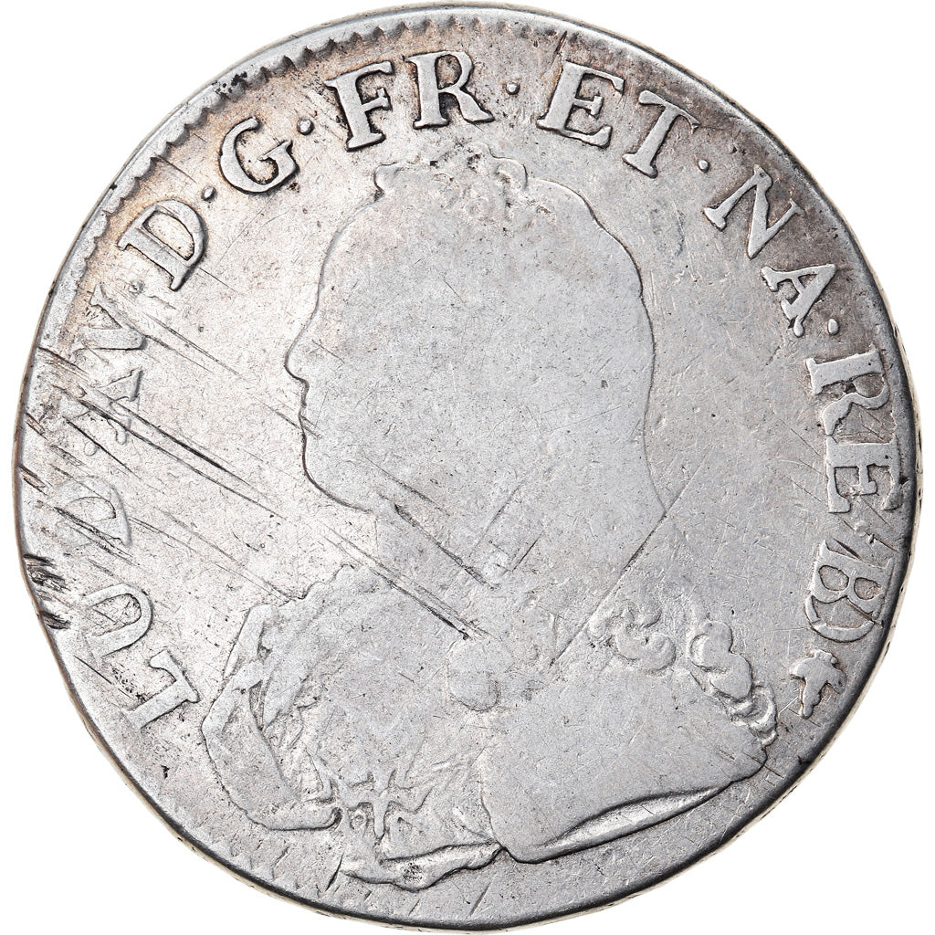 Coin, France, Louis XV, Écu de Béarn aux branches d'olivier, Ecu, 1738, Pau