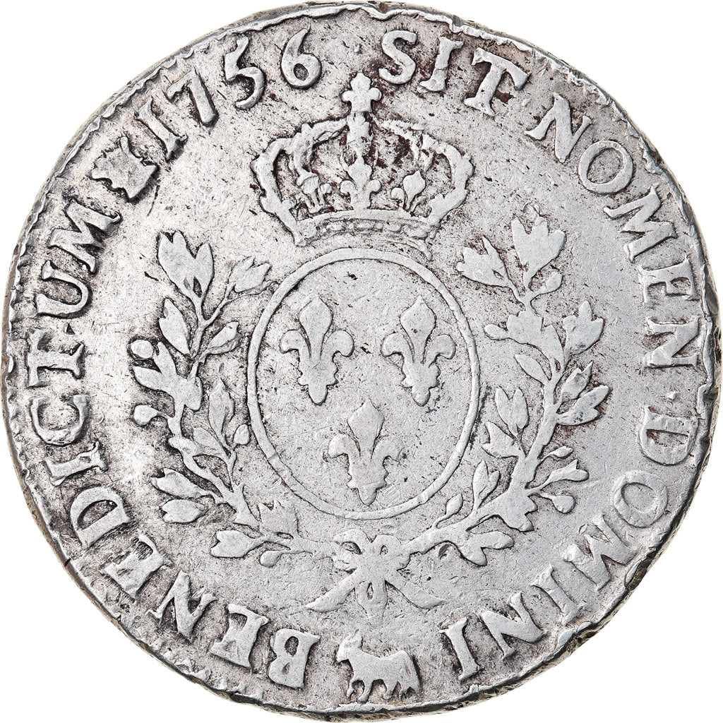 Coin, France, Louis XV, Écu de Béarn au bandeau, Ecu, 1756, Pau, VF(30-35)