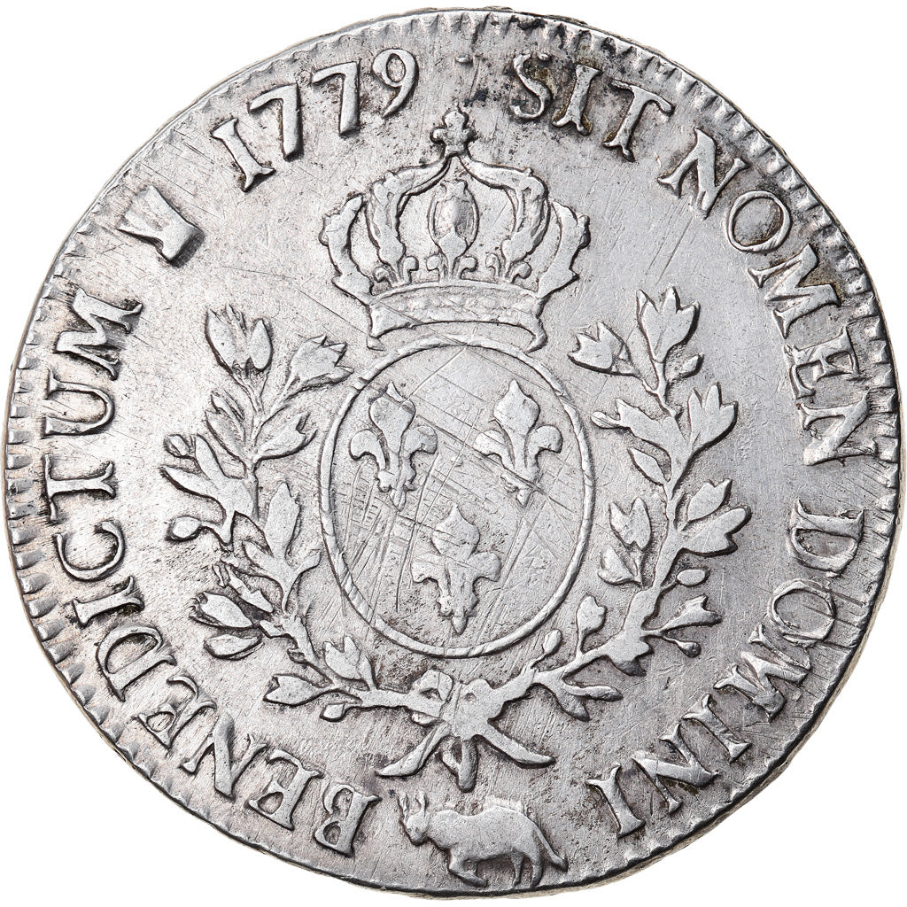 Moneta, Francja, Louis XVI, Écu de Béarn aux branches d'olivier, Ecu, 1779
