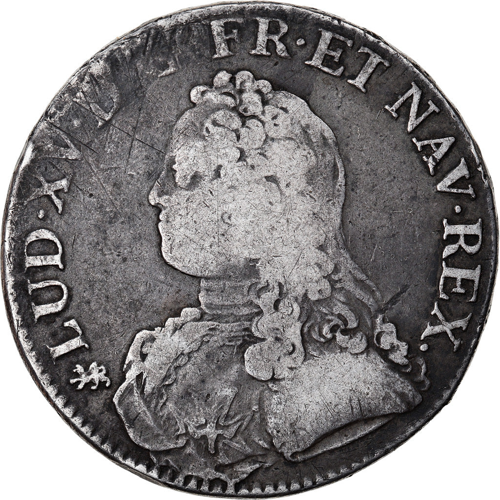 Coin, France, Louis XV, Écu aux branches d'olivier, Ecu, 1730, Nantes