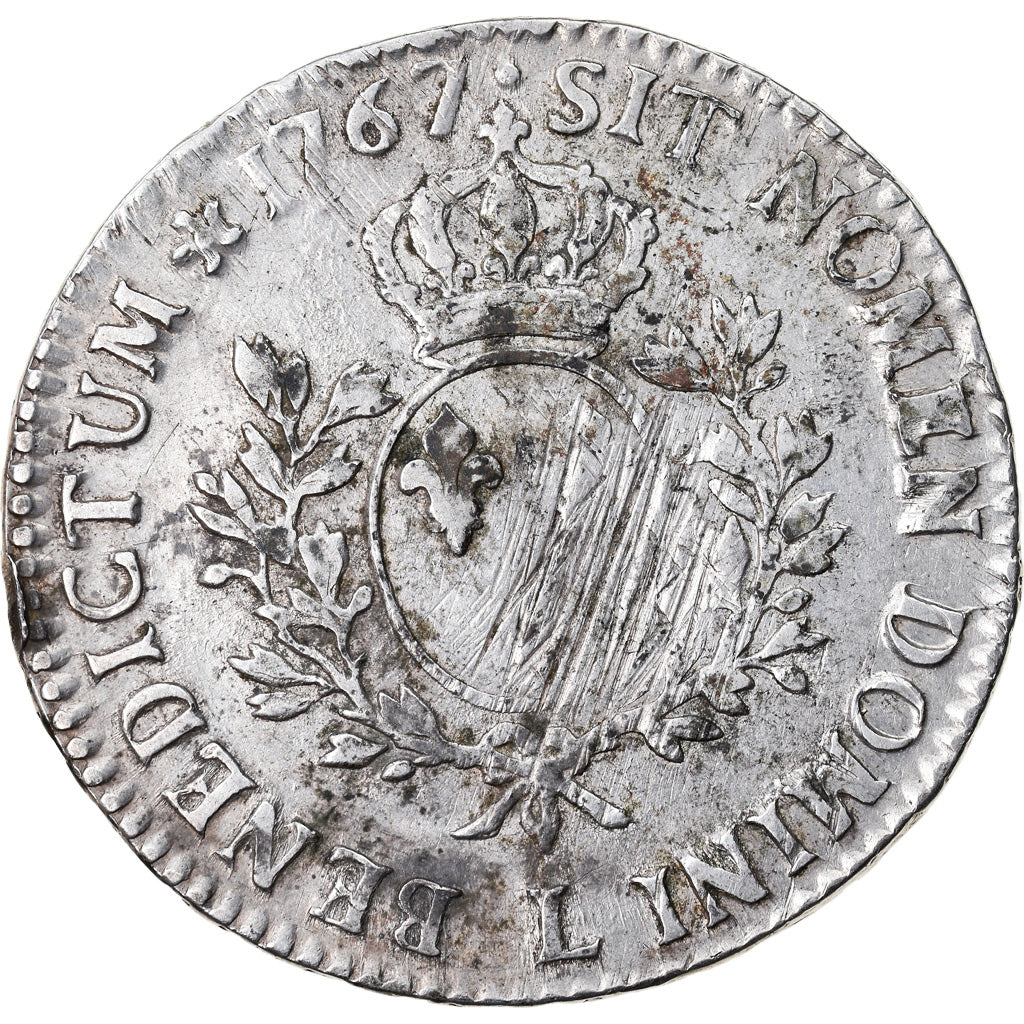 Moeda, França, Louis XV, Écu au bandeau, Ecu, 1767, Bayonne, VF(20-25), Prata