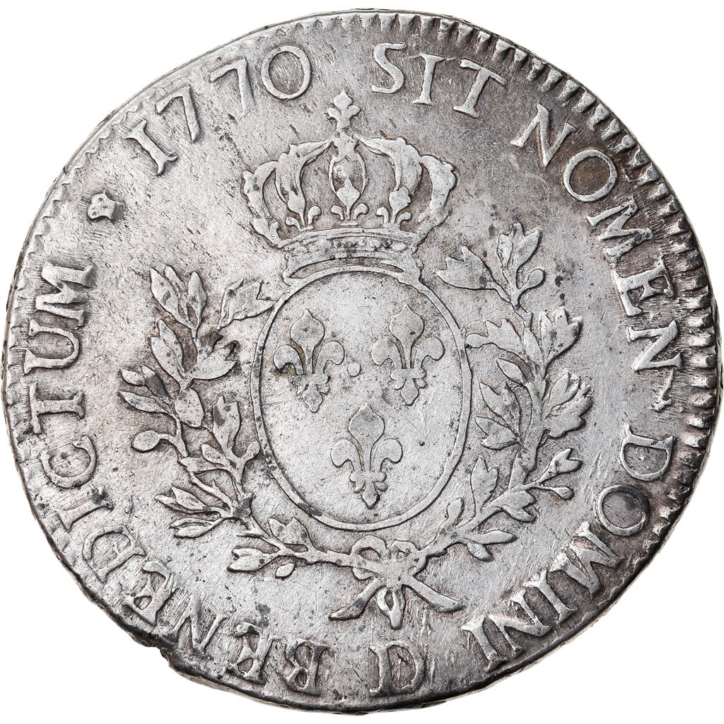 Munten, Frankrijk, Louis XV, Écu au bandeau, Ecu, 1770, Lyon, FR+, Zilver