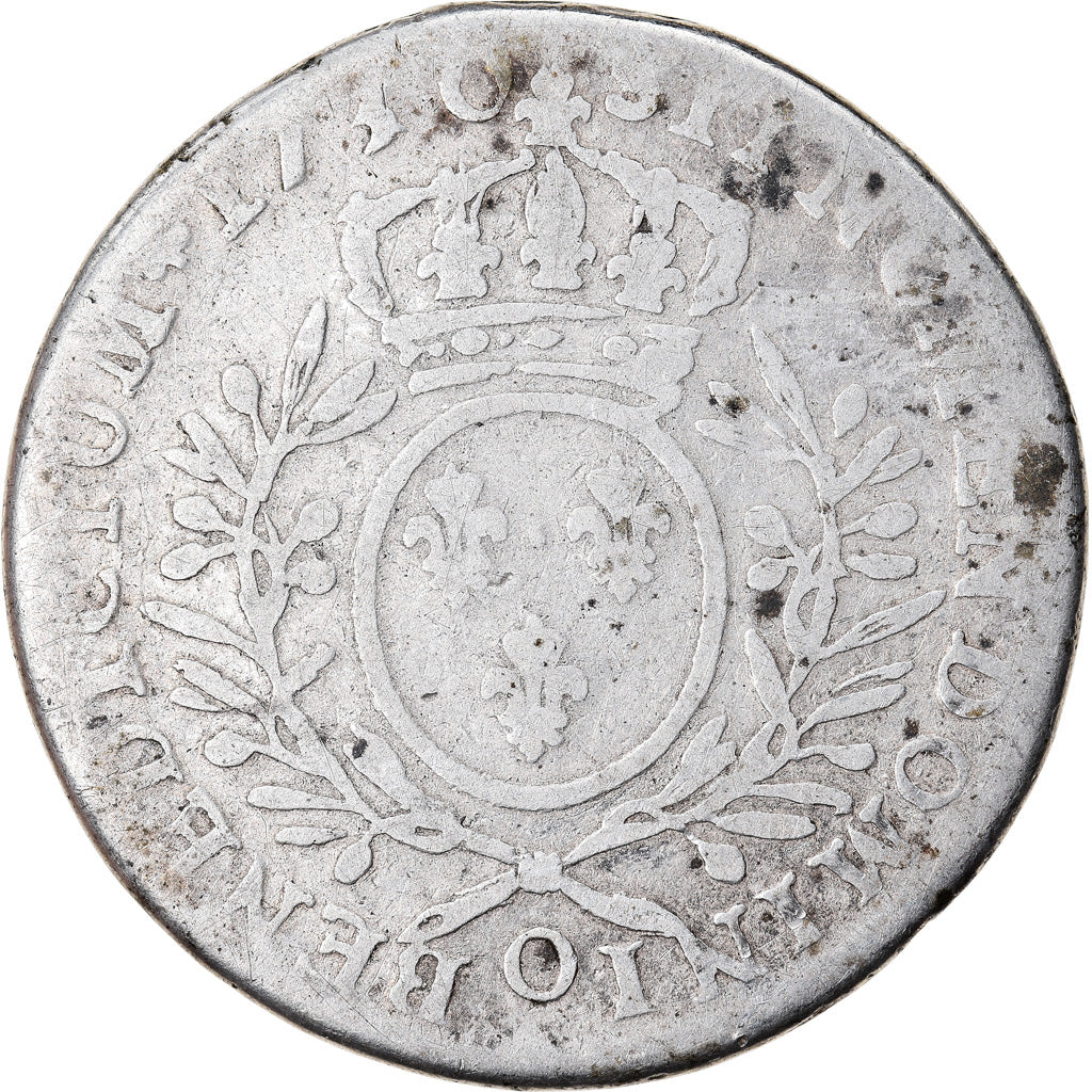 Munten, Frankrijk, Louis XV, 1/2 Écu aux branches d'olivier, 1/2 ECU, 44 Sols