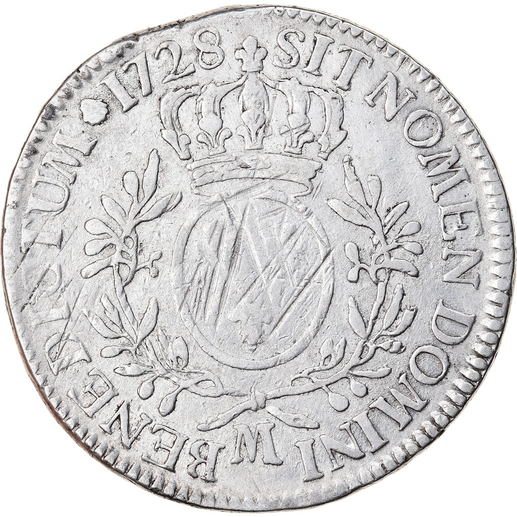 Munten, Frankrijk, Louis XV, Écu aux branches d'olivier, Ecu, 1728, Toulouse