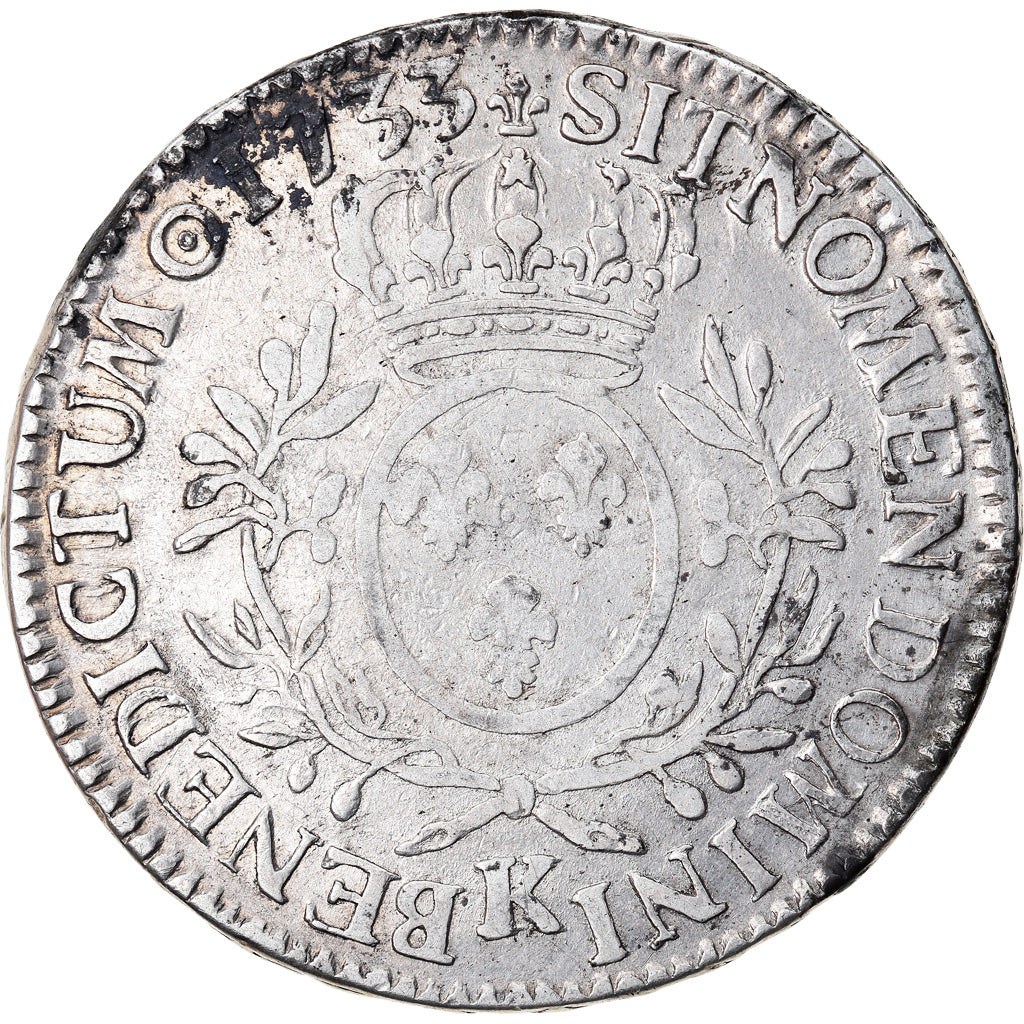 Munten, Frankrijk, Louis XV, Ecu aux branches d'olivier, 1733, Bordeaux, FR