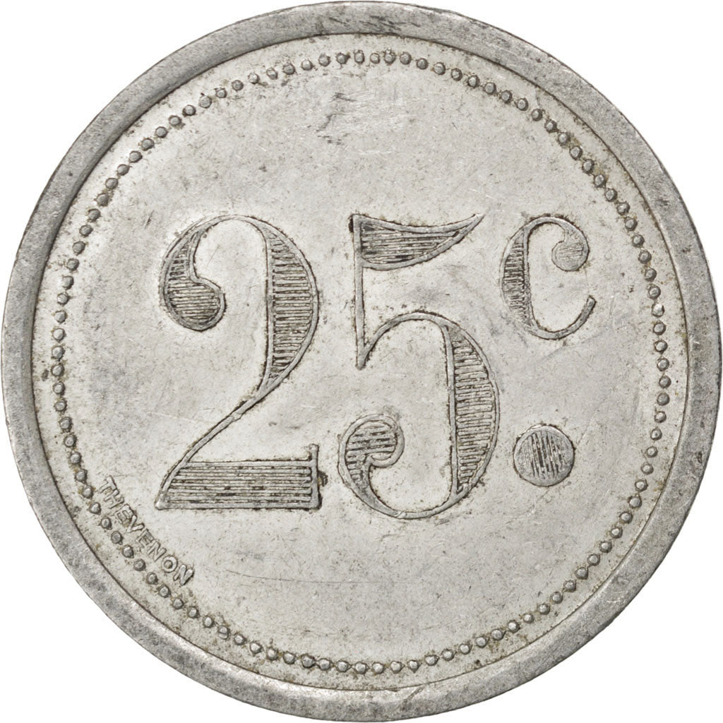 France, 25 Centimes, 1921, EF(40-45), Aluminium, Elie #10.3, 2.26