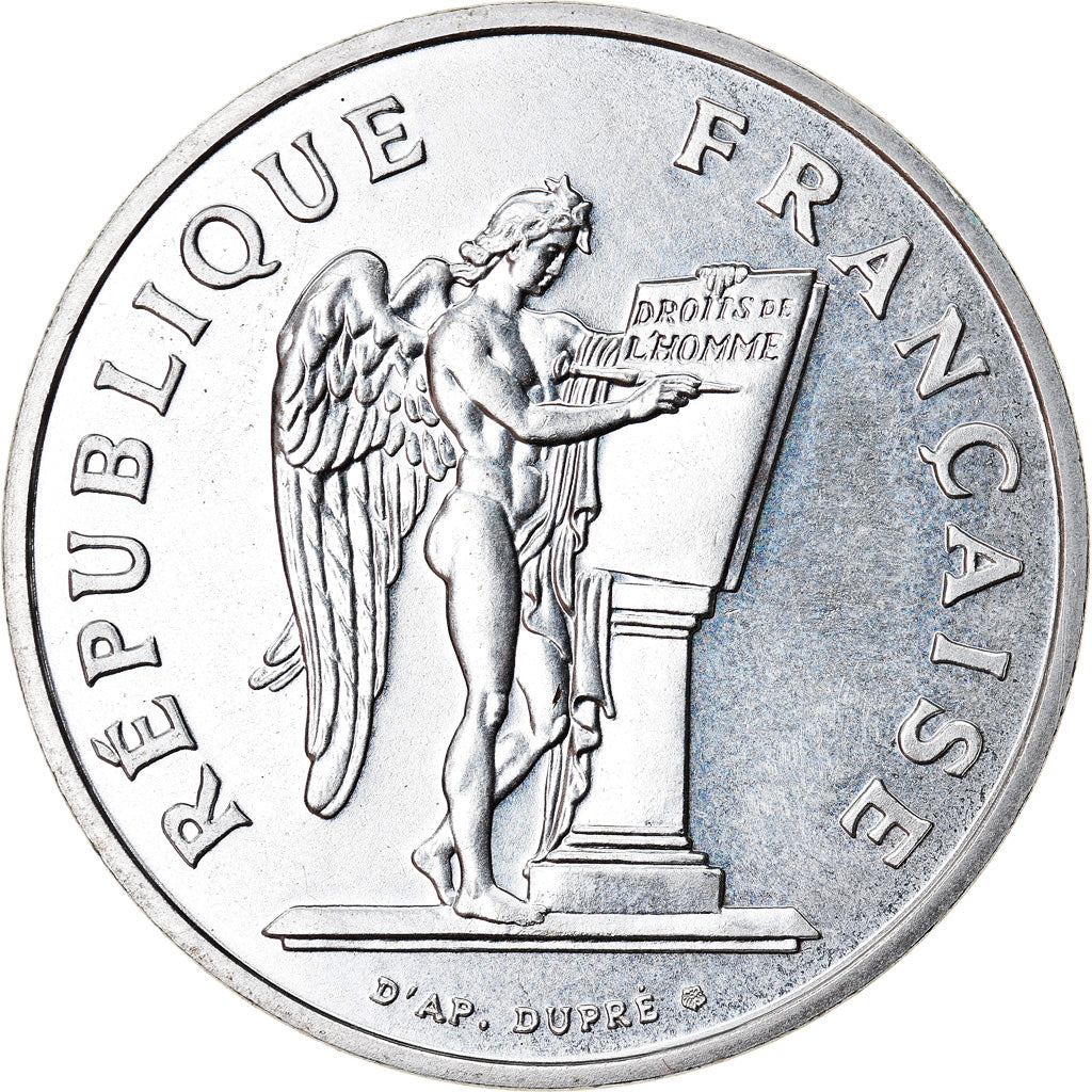 Coin, France, Droits de l'Homme, 100 Francs, 1989, MS(65-70), Silver, KM:970