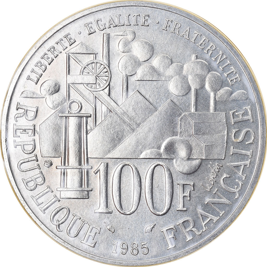 Munten, Frankrijk, Germinal, 100 Francs, 1985, FDC, Zilver, KM:957, Gadoury:900