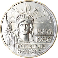 Coin, France, Statue de la Liberté, 100 Francs, 1986, Paris, MS(65-70), Silver