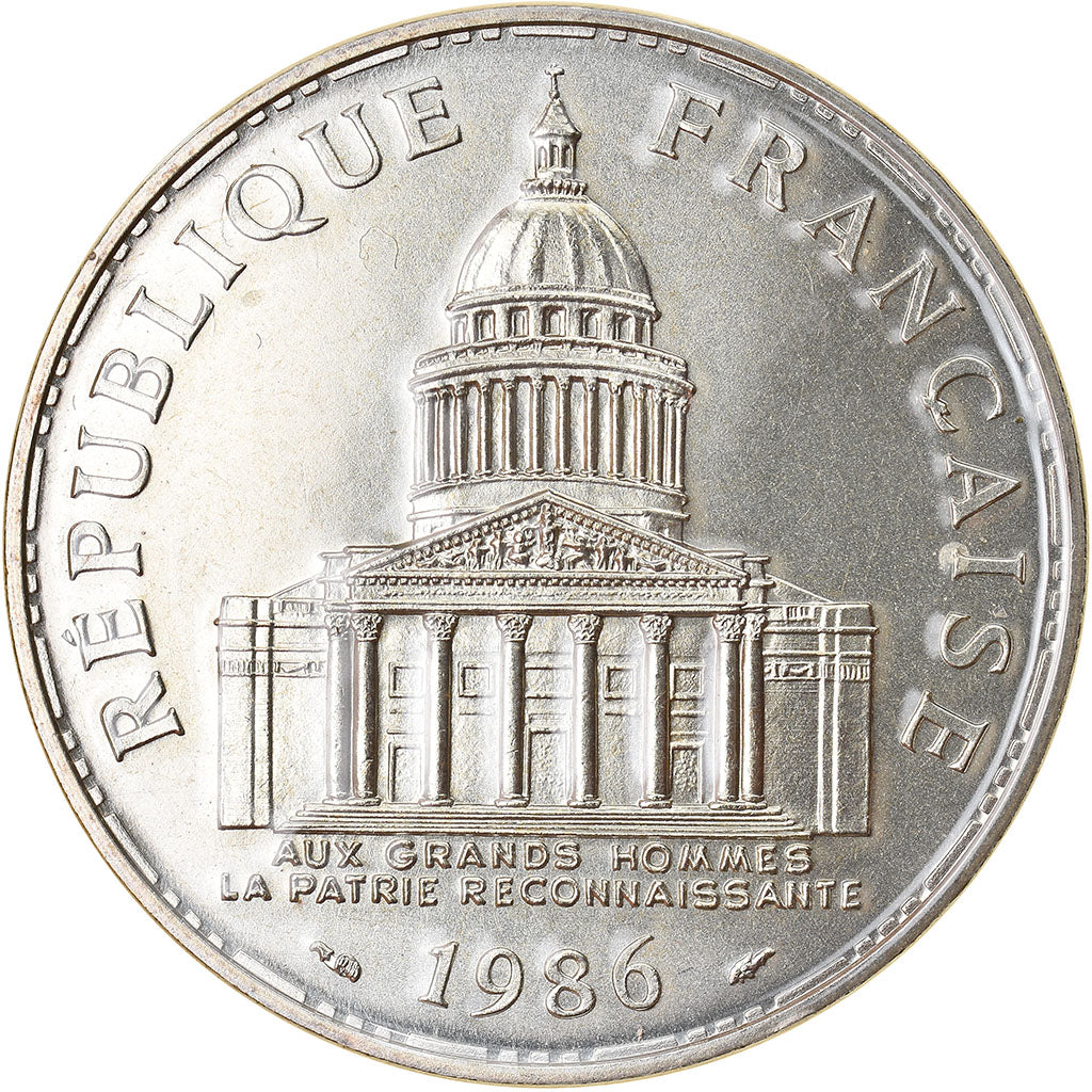 Moneta, Francia, Panthéon, 100 Francs, 1986, Paris, FDC, Argento, KM:951.1