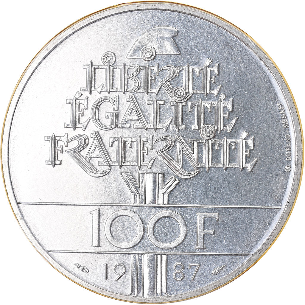 Coin, France, Lafayette, 100 Francs, 1987, MS(65-70), Silver, KM:962