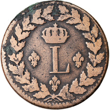 Moneta, Francia, Louis XVIII, Decime, 1815, Strasbourg, MB, Bronzo, KM:701