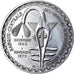 Coin, West African States, 500 Francs, 1972, MS(60-62), Silver, KM:7