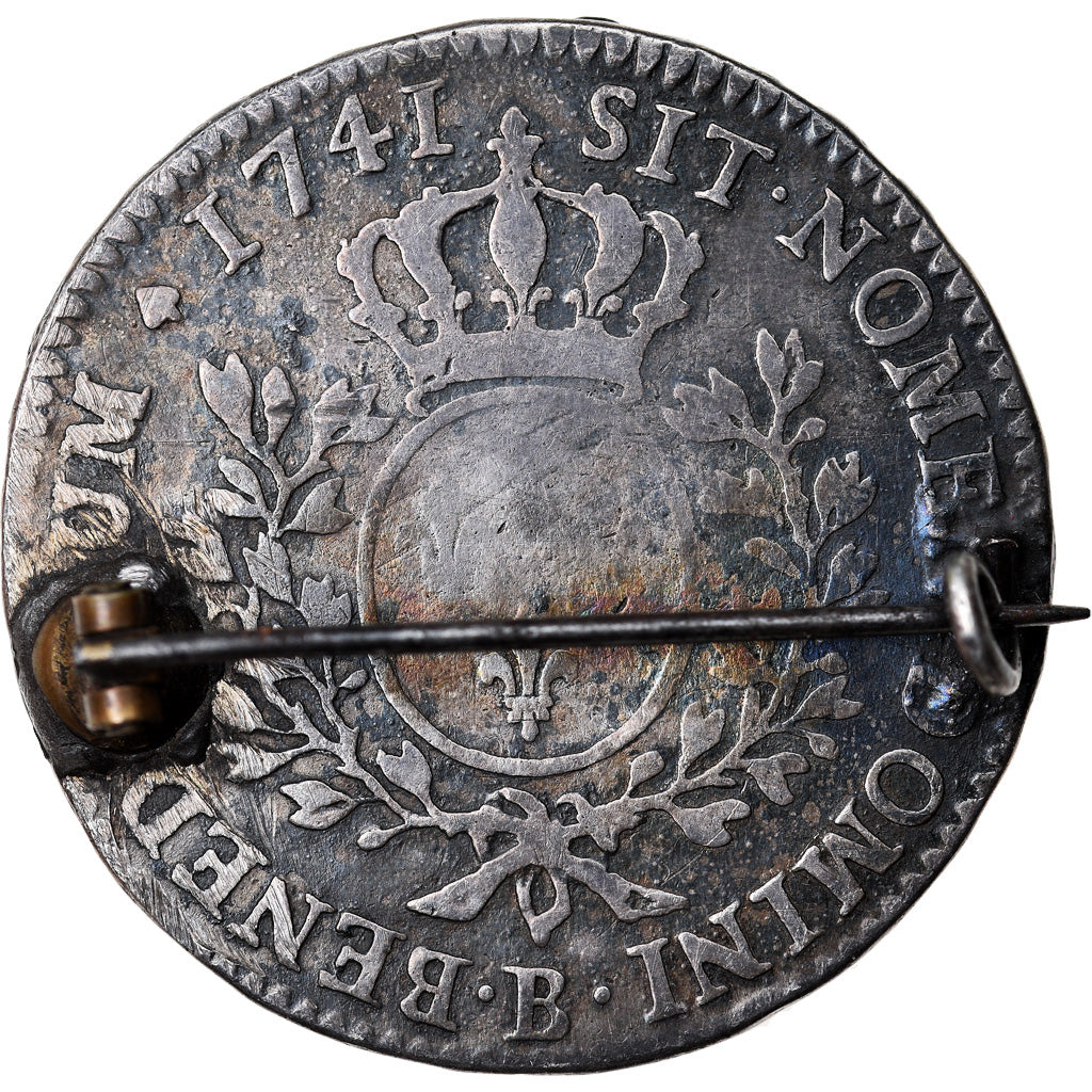 Moeda, França, Louis XV, 1/2 Écu au bandeau, 1/2 ECU, 44 Sols, 1741, Rouen