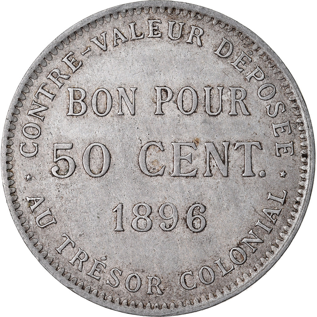 Coin, Réunion, 50 Centimes, 1896, EF(40-45), Copper-nickel, KM:4