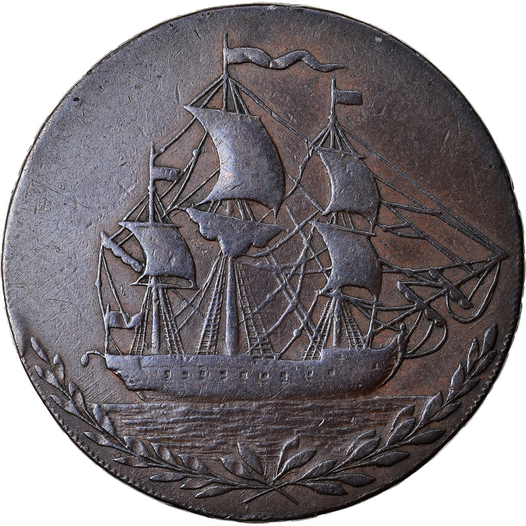 Coin, Great Britain, Yorkshire, Halfpenny Token, 1791, Hull, EF(40-45), Copper