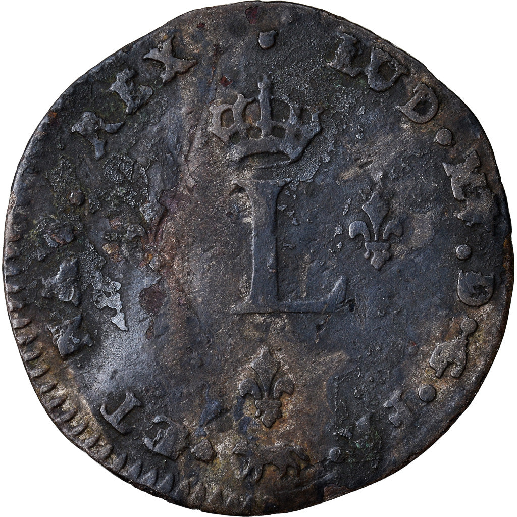 Coin, France, Louis XV, Double sol (2 sous) en billon, 2 Sols, 1738, Paris